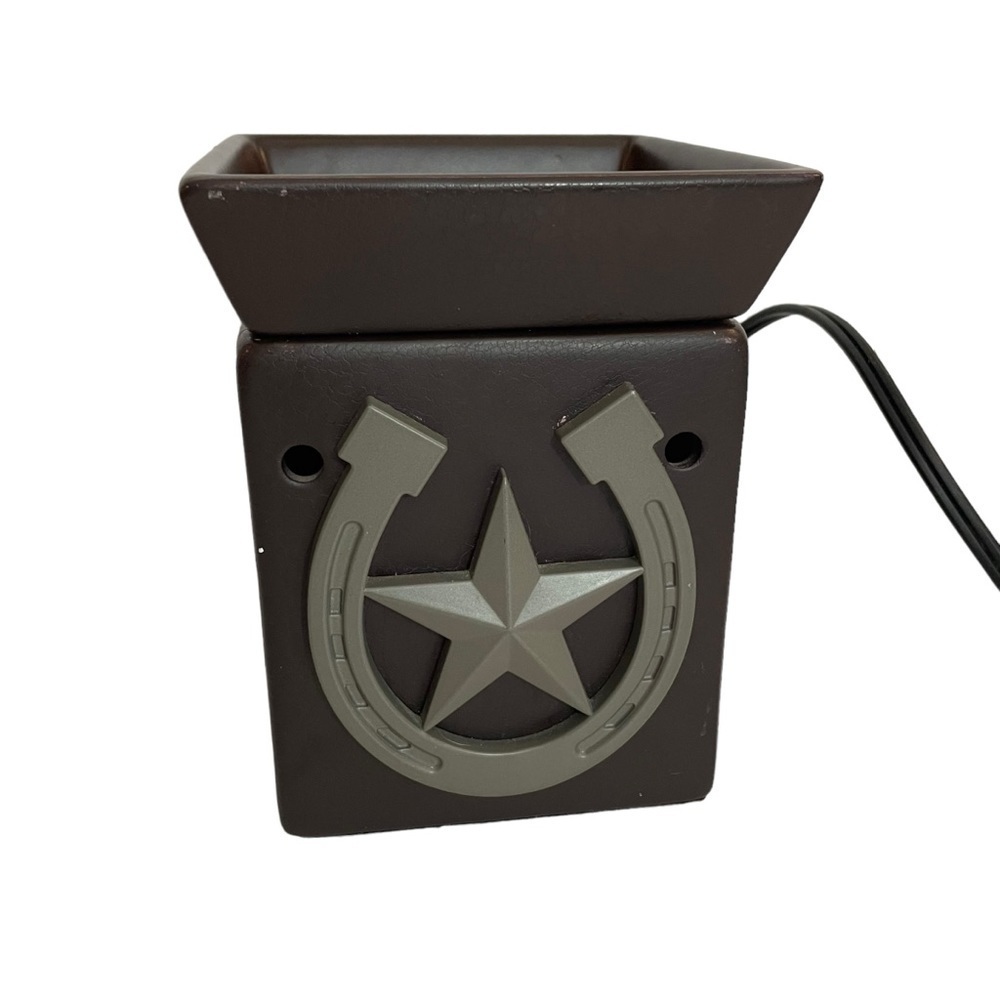 Scentsy Horseshoe Wax Warmer Brown Square Horses Equestrian Farmhouse Country